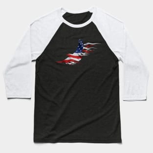 Flaming American Eagle Baseball T-Shirt